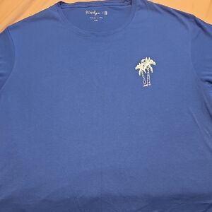 Walter Hagen Blue Short Sleeve Tee with Palm Tree Design
